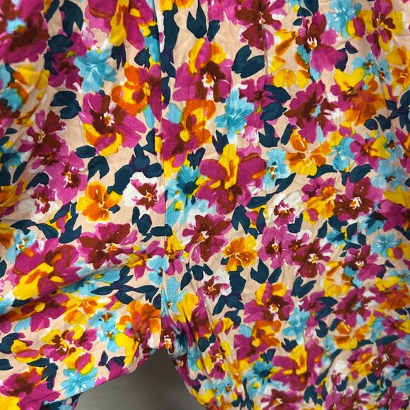 Dokotoo Abstract Floral Smocked Wide Leg Jumpsuit Vacation - Picture 7 of 8